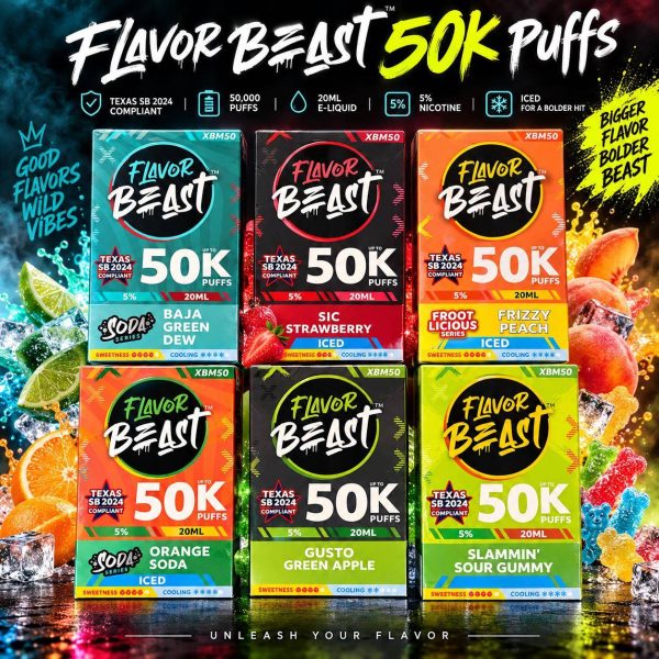 Flavor Beast 50K Puffs disposable vape flavours